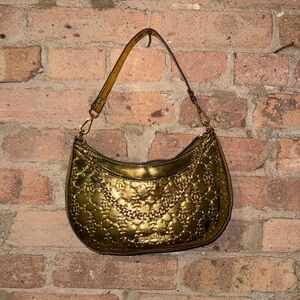 Nanette Lepore Gold Shoulder Bag with Chain Detail